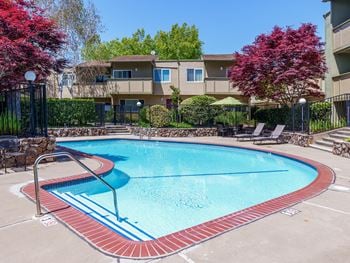 Two shimmering swimming pool
